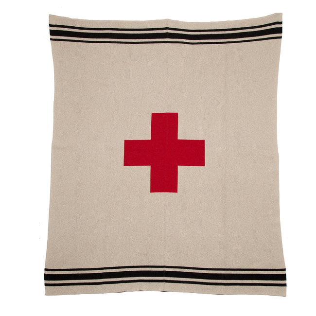 Swiss Cross with Stripes Throw Blanket-gallery-46682951713059