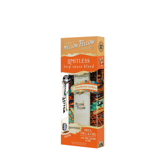Limitless Blend - Terp Sauce 1ml Disposable Spinner Vape - Mandarin Cookies (Sativa)-gallery-37327604744398