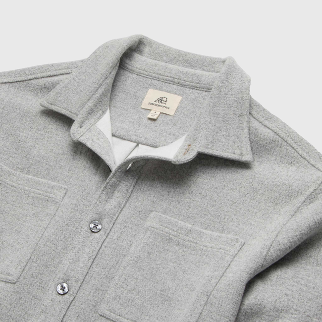 Louis Soft Textured Overshirt - Heather Grey-gallery-44084264763650