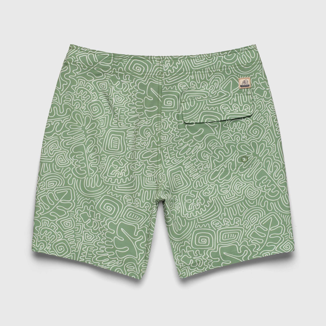 Duke 7.25” Doodle Boardshort - Turf Green-gallery-47040674595074