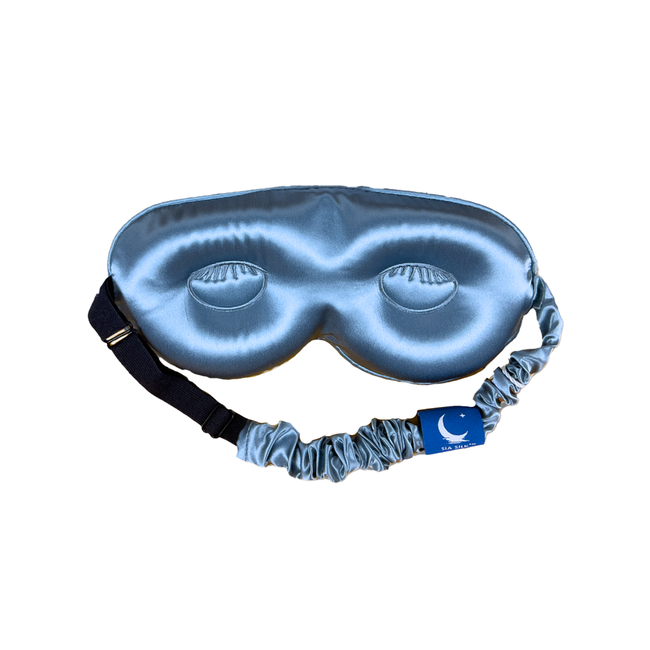 Sia Silk® Sleep Mask with extra deep eye cups for long lashes  - Stormy Blue-gallery-42006102999297