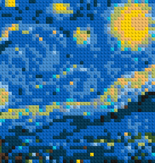 Starry Night by Vincent Van Gogh - Brick Art Mosaic Kit