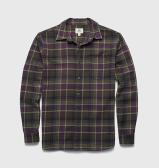 Brian Flannel Plaid Shirt - Grape Combo