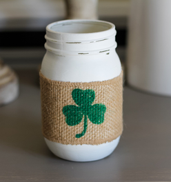 St.Patrick's Day Decor Shamrock Jar Centerpiece