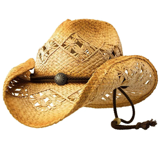 Deadwood Trading Hat Company Sonoma - Raffia Straw Cowboy Hat-gallery-49681328734514