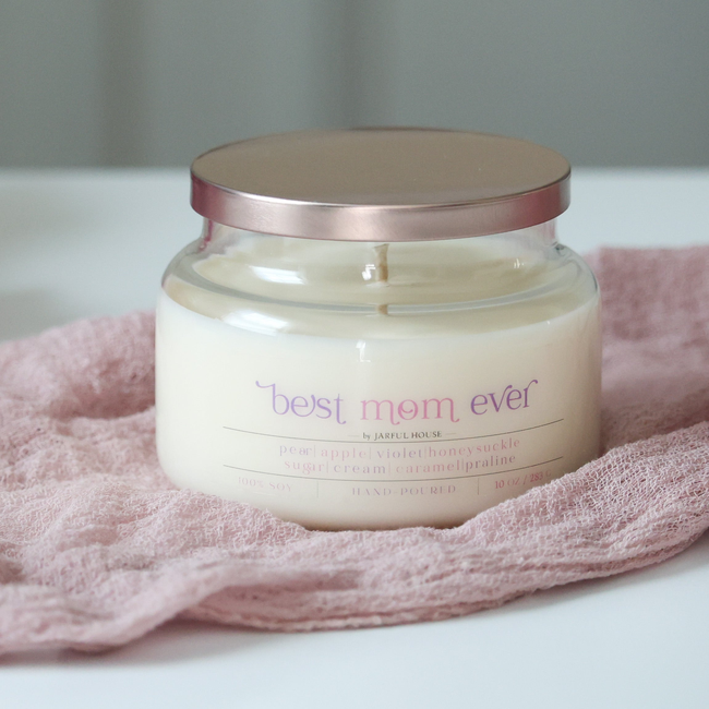 Best Mom Ever Gift Set – Soy Candle & Heart Wax Melts-gallery-38023466319942