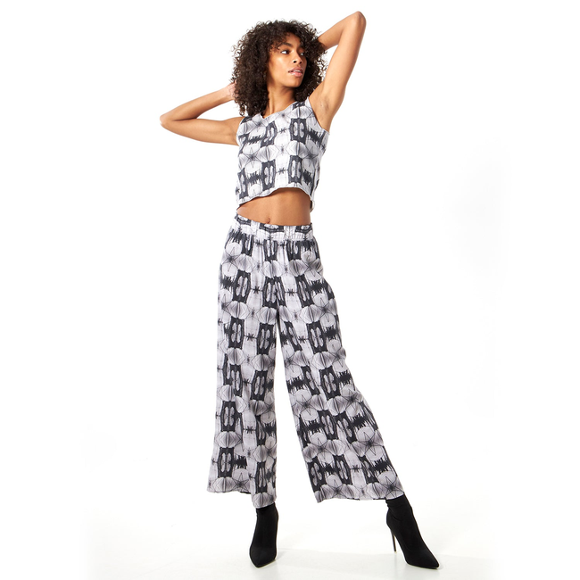 Babs Lightweight Wide Leg Pants - Brooklyn Bridge Print-gallery-45252493213992
