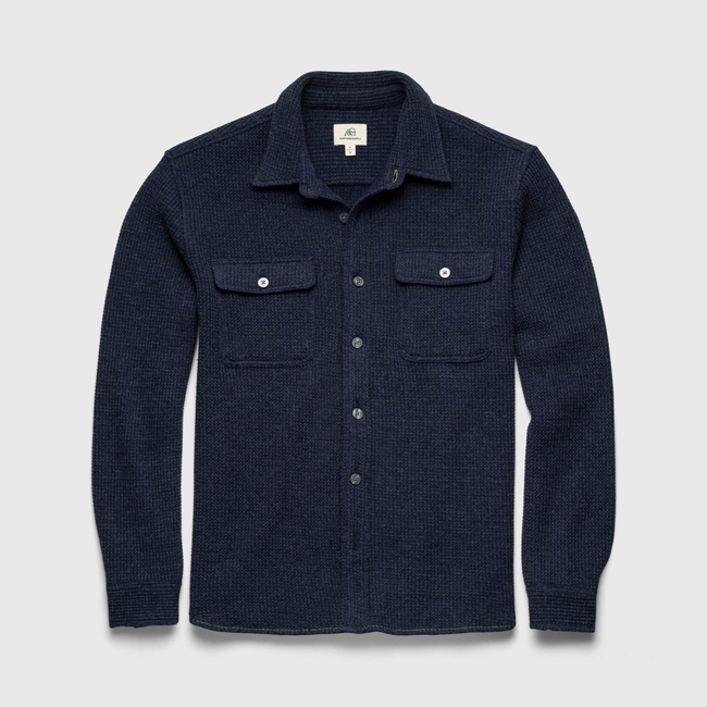 Dylan Waffle Fleece Shirt Jacket - Navy Heather-gallery-44470651126018