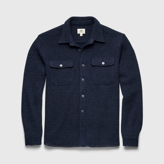Dylan Waffle Fleece Shirt Jacket - Navy Heather