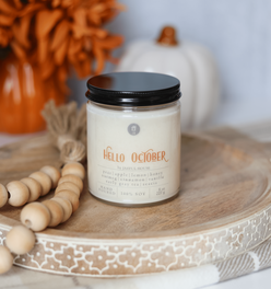 Hello October Fall Candle | Pear Apple Honey Nutmeg