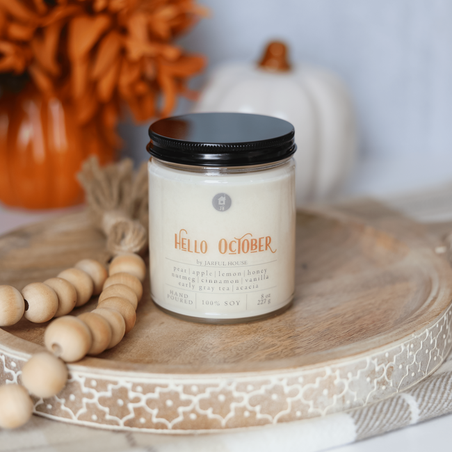 Hello October Fall Candle | Pear Apple Honey Nutmeg-gallery-32431894921286