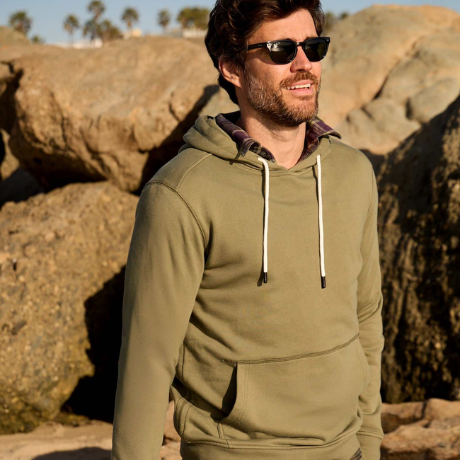 Marine French Terry Hoodie - Lichen Green-gallery-44122840858882