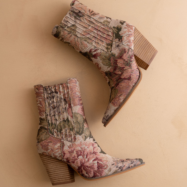 The Lydia | Mauve Tapestry Bootie-gallery-38968639258801