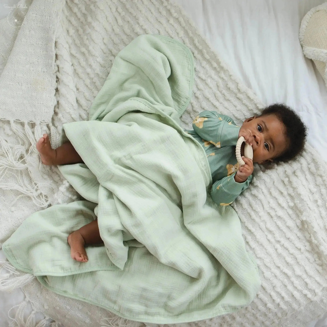 100% Muslin Cotton Blanket – Sage Green Solid (Available in Two Sizes)-gallery-46906246201577