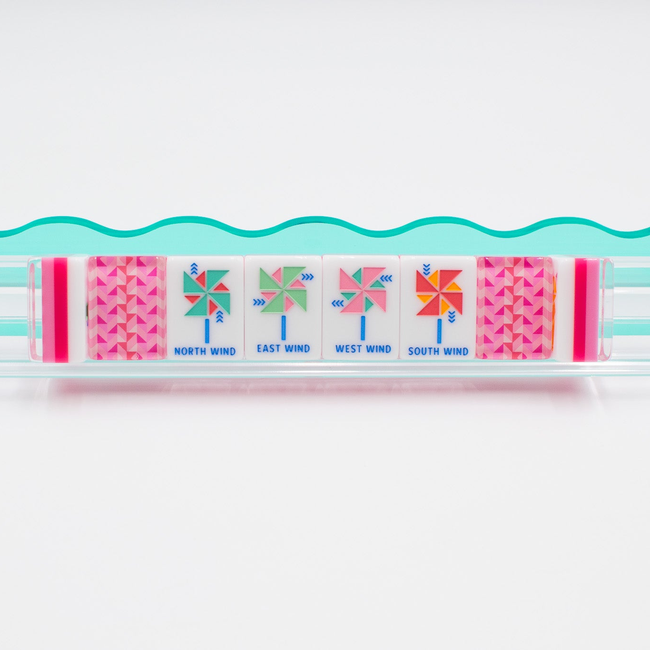 Crystal Prism Pink | Mahjong with Bold Angles and Vibrant Vibes | Clear Top with Colorful Pattern an-gallery-50147345826103