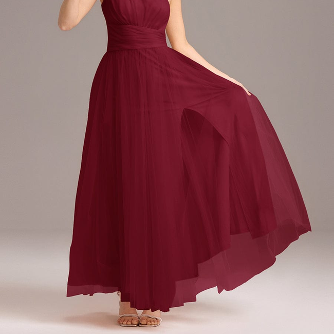 ever ARCADIA|Chic A-Line One-Shoulder Tulle Maxi Bridesmaid Dress-gallery-33342905516106