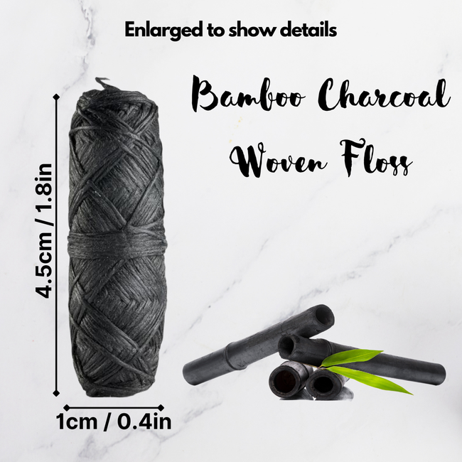 BOONBOO Dental Floss Refill | Bamboo Charcoal Woven Thread | Mint Flavor | 4pcs of 100FT/30M - Total-gallery-31364223008877