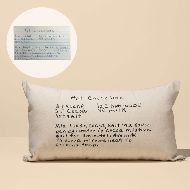 Natural Canvas Custom Family Recipe Lumbar Pillow-gallery-43701895397599