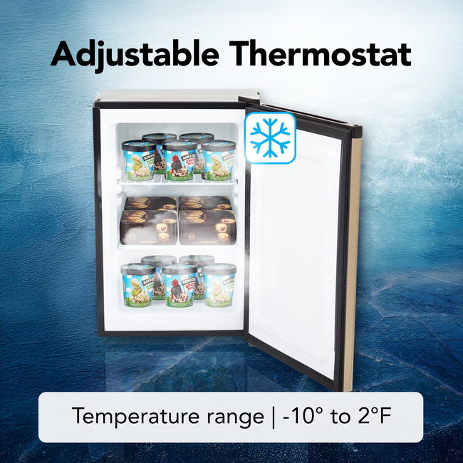 Whynter 2.1 cu ft Upright Freezer with Lock in Rose Gold,  Energy Star Rated CUF‑210SSG-gallery-47034127778040
