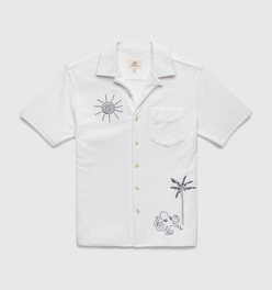 Mariner Saltwater Terry Camp Collar Shirt - Brilliant White