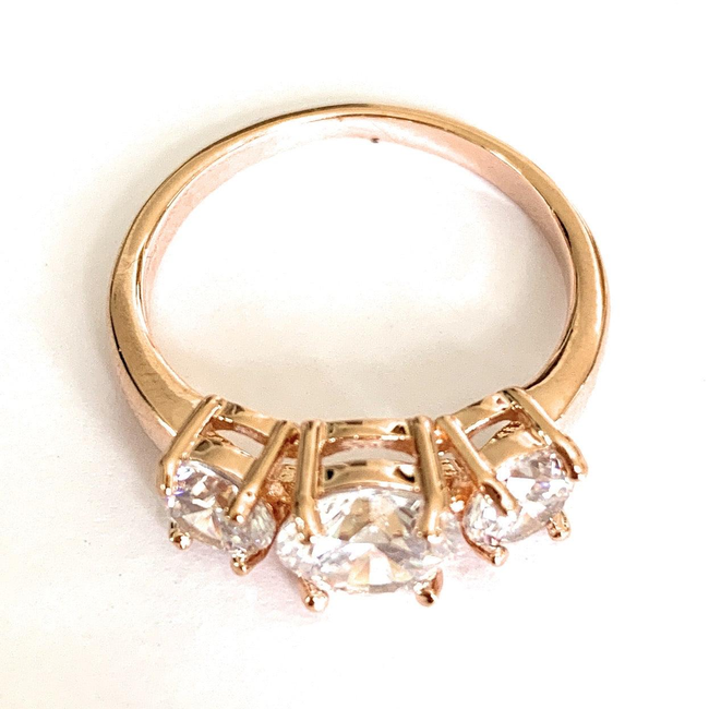 Blair Three Stone Cubic Zirconia Ring-gallery-30352369680442