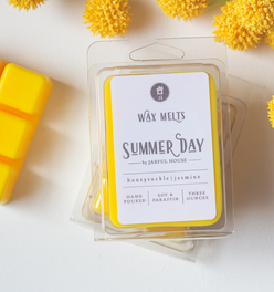 Summer Day Honeysuckle & Jasmine Clamshell Wax Melts – 3 oz, Bright Yellow