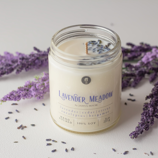 Lavender Meadows Gift Bundle Set | Candle + Matches + Jar + Wax Melts-gallery-29210506625094
