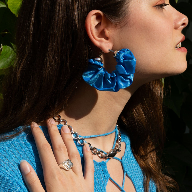 Scrunchie Earrings in Cerulean-gallery-42058260742382