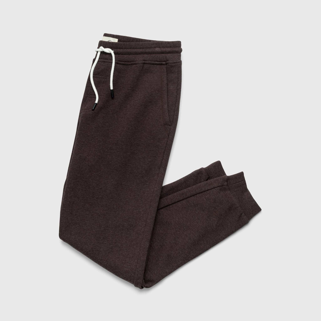 Dune Drawstring Terry Jogger - Brown Heather-gallery-44025293996290