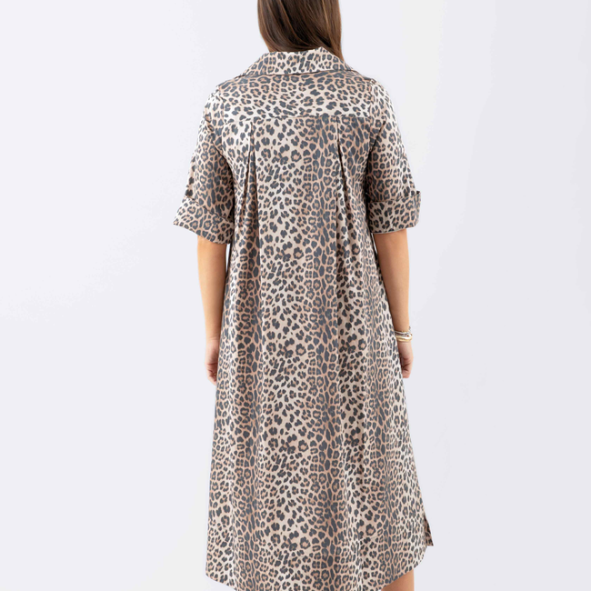 Weekender Caftan Dress - Khaki Leopard-gallery-50810178208032