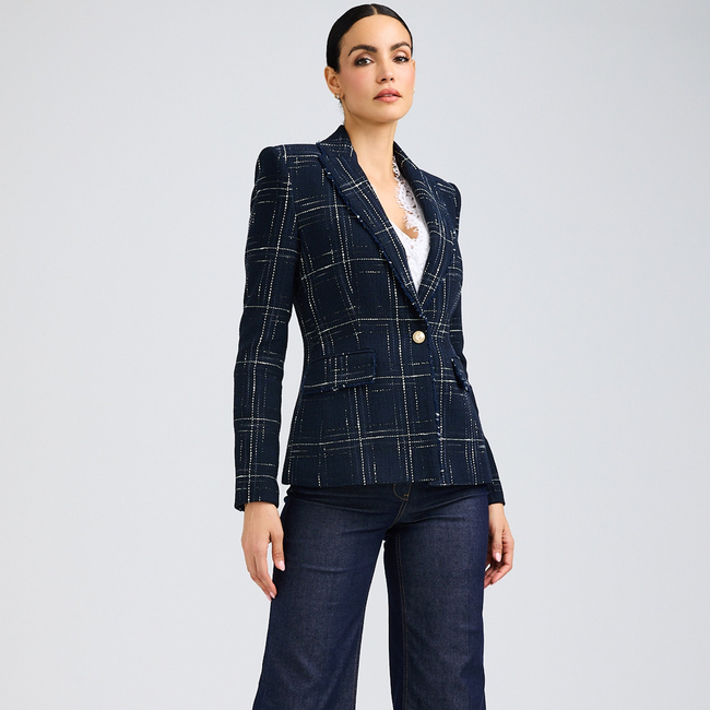 Aimee Windowpane Tweed Blazer-gallery-42933071380730