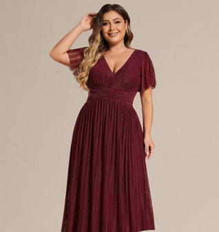pretty QUINN|Plus size Glittery Formal Evening Dress