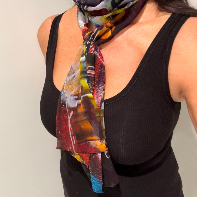 Babs Street Art Silk Scarf-gallery-48189800382760