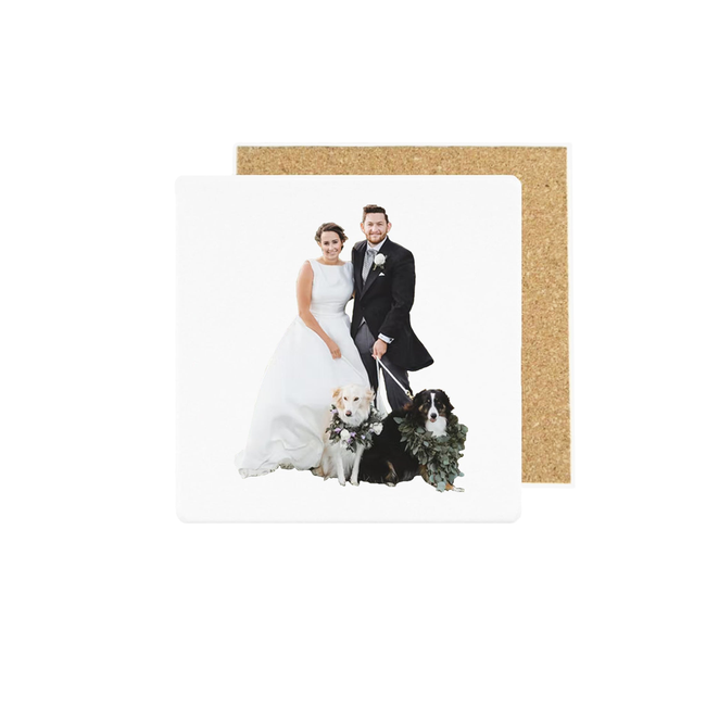 Custom Photo Square Ceramic Coaster Set (Background Removed)-gallery-38587368046815