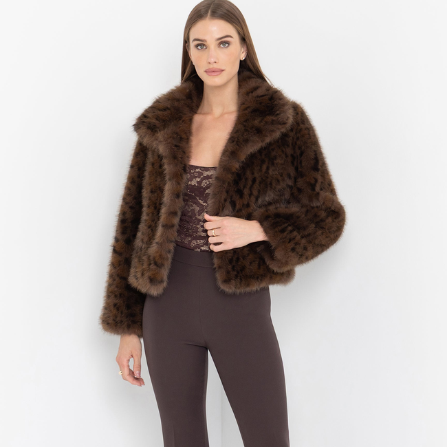 Lexy Leopard Faux Fur Jacket-gallery-44926592778490