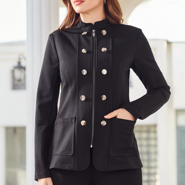 Military Zip Jacket (Black)-gallery-43762139955452