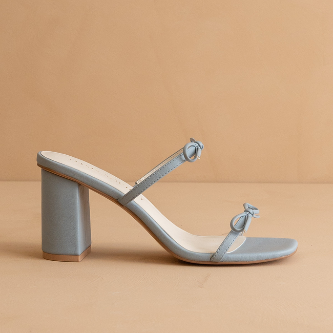 The Wendy | Blue Double Strap Bow Heels-gallery-38145278378161