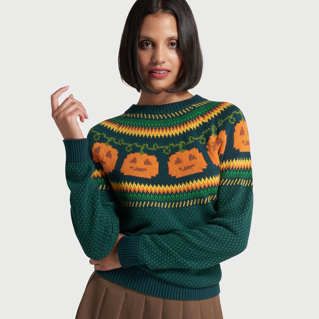 Give 'Em Pumpkin To Talk About Fair Isle Sweater-gallery-37010583847083