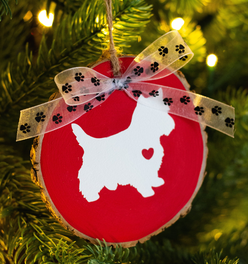 Christmas Dog Ornament Westie West Highland White Terrier