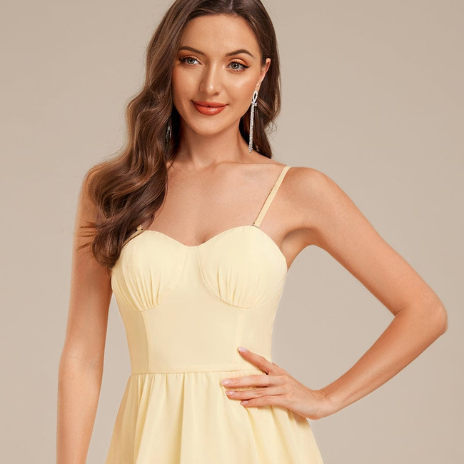 Ruffled Chiffon Sleeveless Wedding Guest Dress-gallery-33561351094346