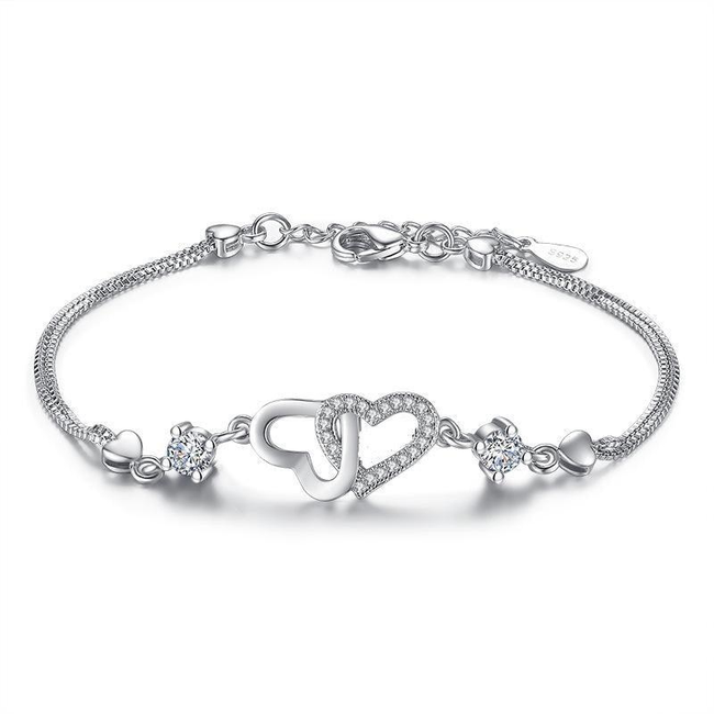 I Love You Bracelet with Cubic Zirconia-gallery-30351664513082