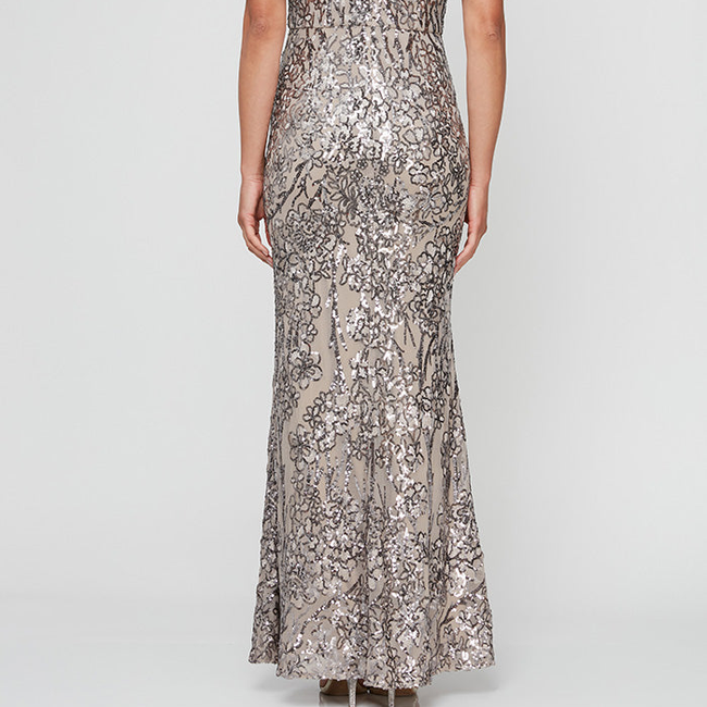 Caroline Flutter Sleeve Sequin Gown-gallery-42510672855296