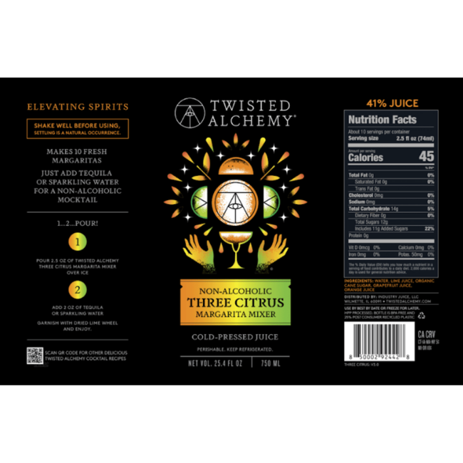 25.4oz THREE CITRUS MARGARITA JUICE COLD PRESSED-gallery-60239673360751