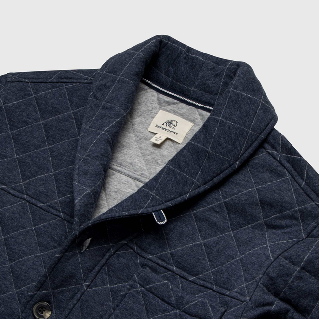 Austin Quilted Shawl Cardigan – Navy Heather-gallery-44470651388162