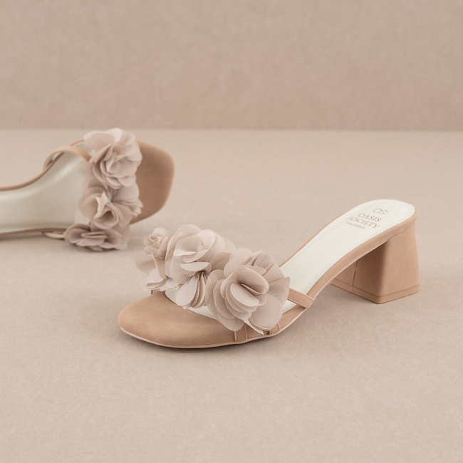 The Noor | Dusty Pink Romantic Petal Detail Heels-gallery-34702037975217