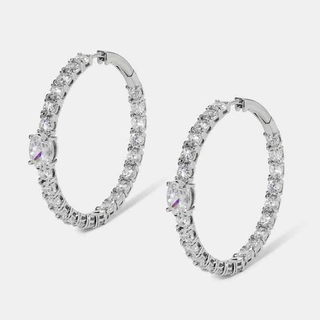 STELLAR CZ HOOP EARRINGS-gallery-48486100140291