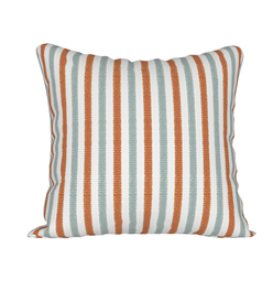 Coral Summer Stripes Cotton Pillow