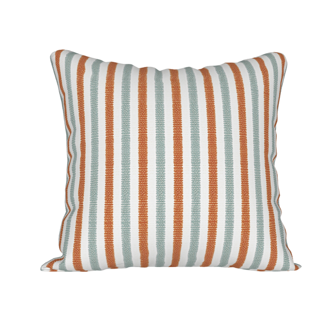 Coral Summer Stripes Cotton Pillow-gallery-31536835657841