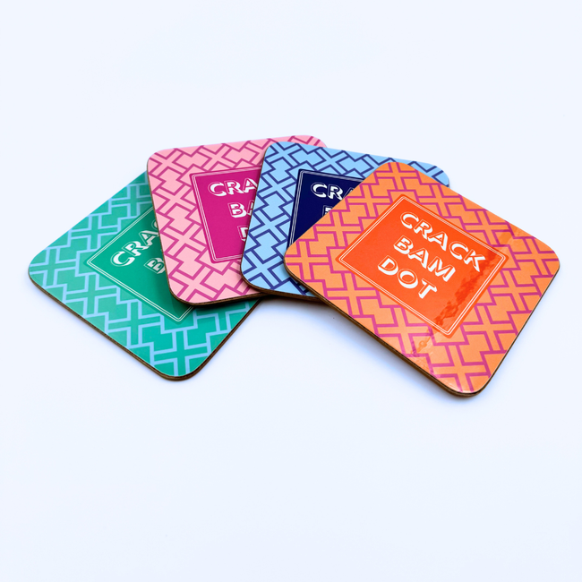 Mahjong Coasters, 4 Set | Gift or Prize | Green, Pink, Blue, Orange-gallery-46119055786295