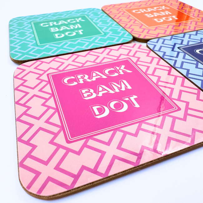 Mahjong Coasters, 4 Set | Gift or Prize | Green, Pink, Blue, Orange-gallery-46119055589687